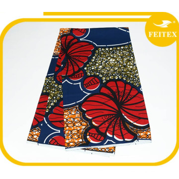 Tissu de cire imprimé broderie africaine imprimé tissu de coton ciré avec de la dentelle super cire hollandais